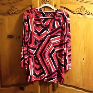 New Directions red, white and blue knit top